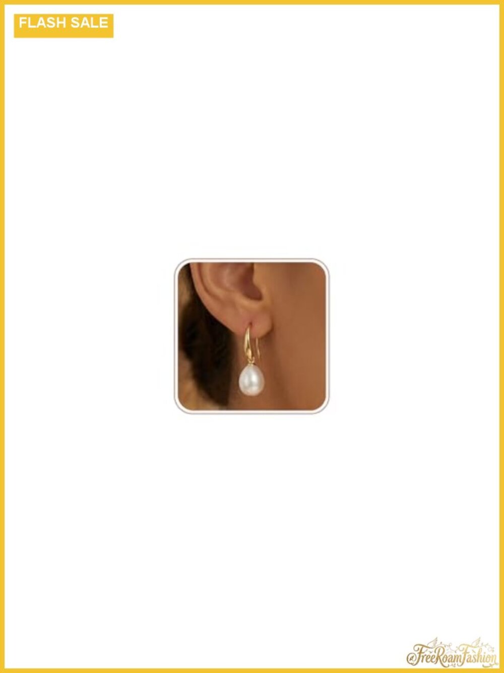 Gold Plated Pearl Hoop Huggie Earrings Hypoallergenic Drop Dangle